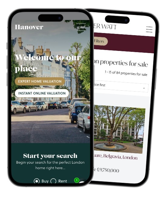Estate agent websites on mobile phones